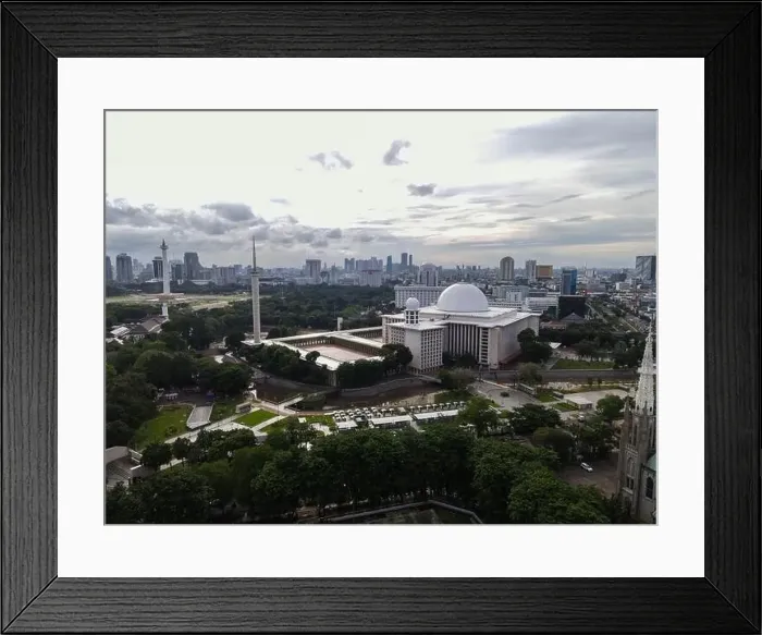 Framed Print : Aerial view of Istiqlal Mosque Framed Print : Aerial view of Istiqlal Mosque