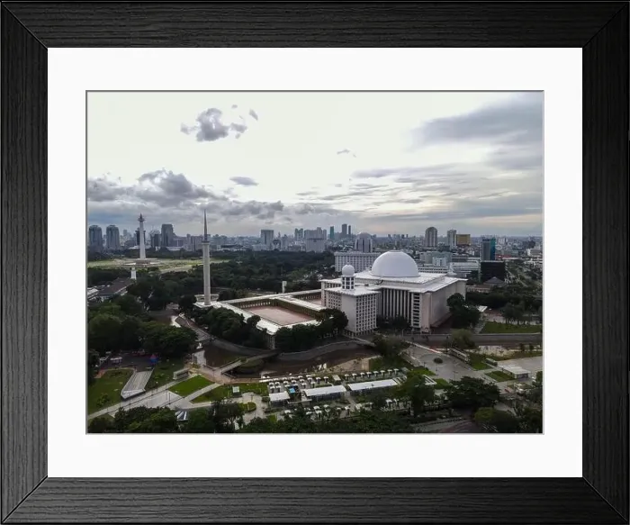 Framed Print : Aerial view of Istiqlal Mosque Framed Print : Aerial view of Istiqlal Mosque