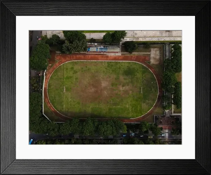 Framed Print : Aerial view of football stadium in Lapangan Banteng Framed Print : Aerial view of football stadium in Lapangan Banteng