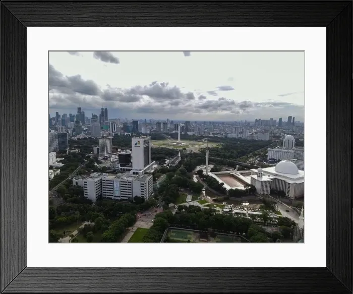 Framed Print : Aerial view of Istiqlal Mosque Framed Print : Aerial view of Istiqlal Mosque