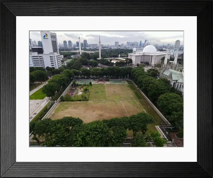 Framed Print : Aerial view of Istiqlal Mosque Framed Print : Aerial view of Istiqlal Mosque