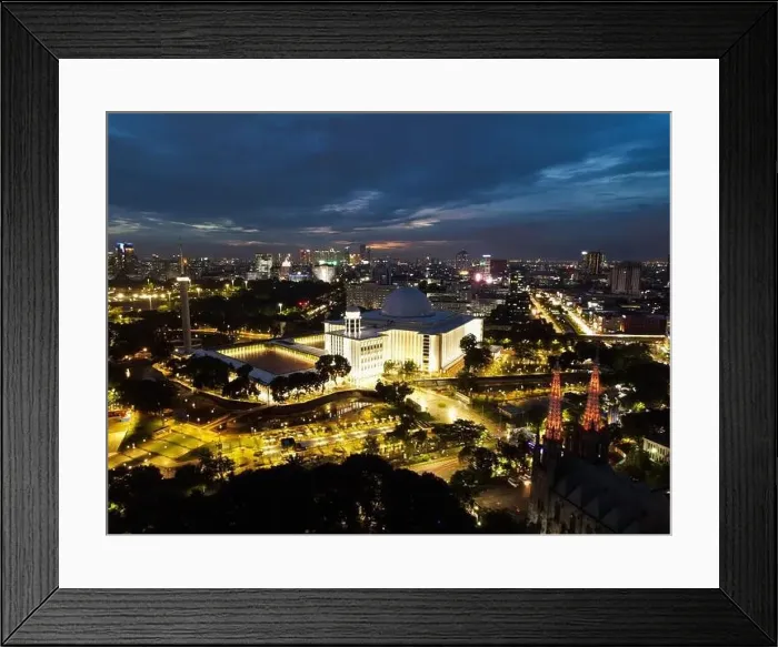 Framed Print : Aerial view of Istiqlal Mosque Framed Print : Aerial view of Istiqlal Mosque