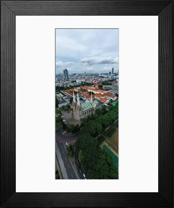 Framed Print : Aerial view of Jakarta cathedral Framed Print : Aerial view of Jakarta cathedral