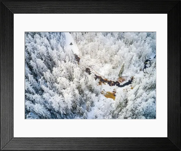 Framed Print : Beautiful winter forest and river Framed Print : Beautiful winter forest and river