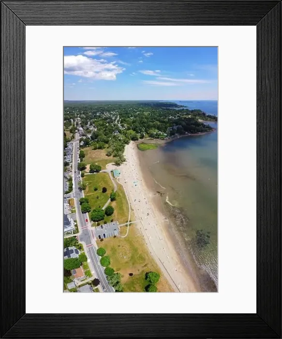 Framed Print : Dane Street Beach at Mackerel Cove aerial view in city of Beverly, Massachusetts MA, USA Framed Print : Dane Street Beach at Mackerel Cove aerial view in city of Beverly, Massachusetts MA, USA