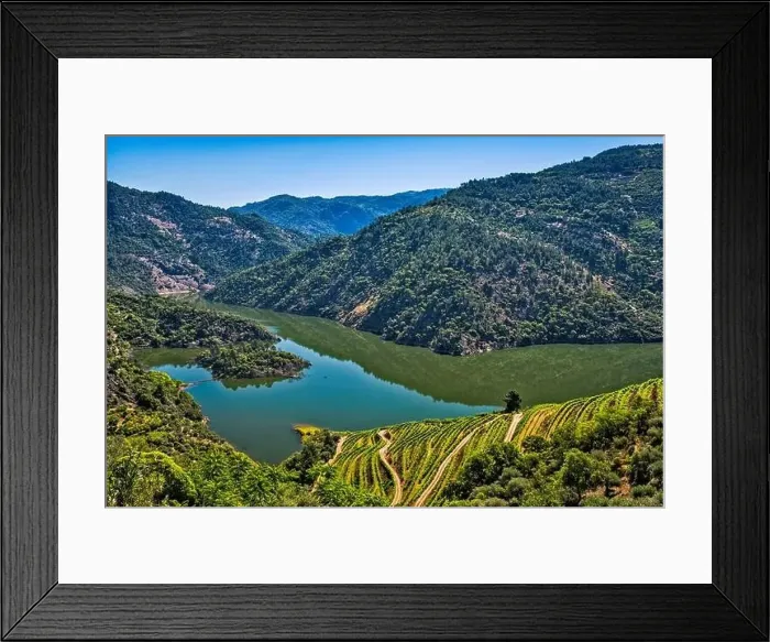 Framed Print : Terraced vineyards over Foz Tua Reservoir in Garganta do Rio Tua, Rio Tua Gorge, near Sao Mamede, Norte region, Portugal Framed Print : Terraced vineyards over Foz Tua Reservoir in Garganta do Rio Tua, Rio Tua Gorge, near Sao Mamede, Norte region, Portugal
