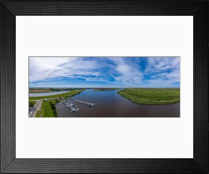 Framed Print : Drone view with landscape of the Ley Bay, Greetsiel, Lower Saxony, Germany, Europe Framed Print : Drone view with landscape of the Ley Bay, Greetsiel, Lower Saxony, Germany, Europe