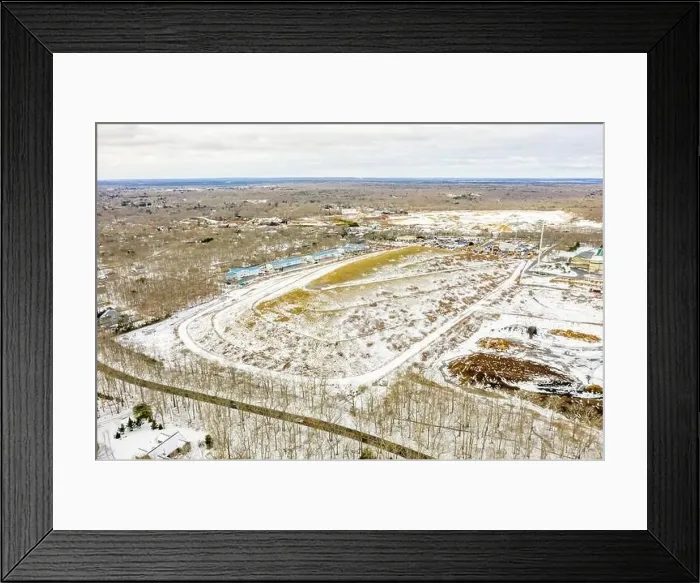 Framed Print : Aerial view of the East Hampton Recycling and Disposal land fill mound Framed Print : Aerial view of the East Hampton Recycling and Disposal land fill mound