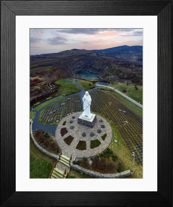 Framed Print : Blessing Jesus Christ monument in Tarcal Hungary Framed Print : Blessing Jesus Christ monument in Tarcal Hungary