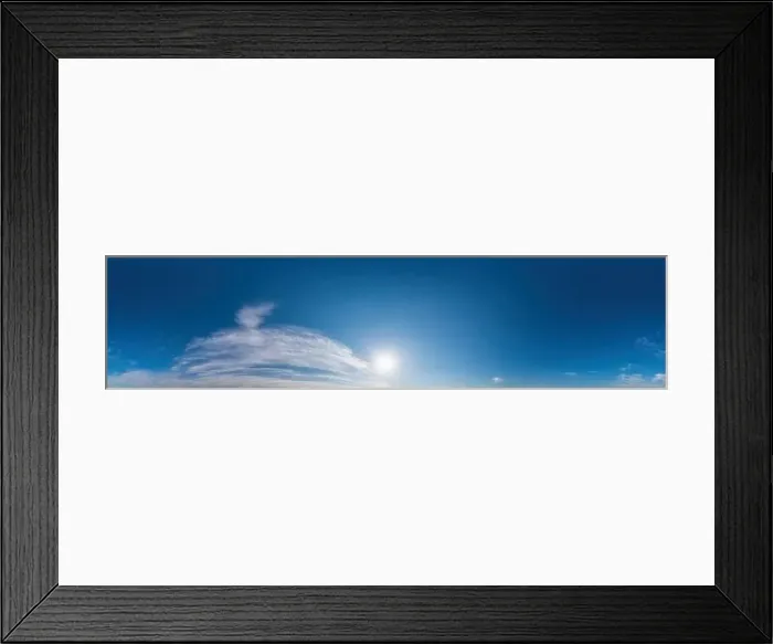 Framed Print : Blue sky with Cirrus clouds Seamless panorama in spherical equirectangular format Framed Print : Blue sky with Cirrus clouds Seamless panorama in spherical equirectangular format