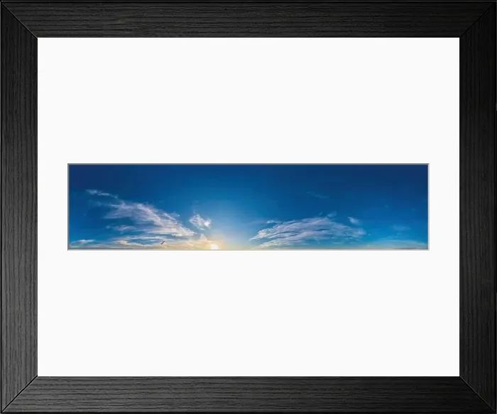 Framed Print : Blue sky with Cirrus clouds Seamless panorama in spherical equirectangular format Framed Print : Blue sky with Cirrus clouds Seamless panorama in spherical equirectangular format
