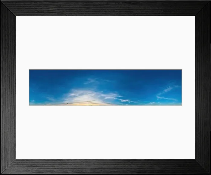 Framed Print : Sky panorama with Cirrostratus clouds in Seamless spherical equirectangular format as full zenith for use in 3D