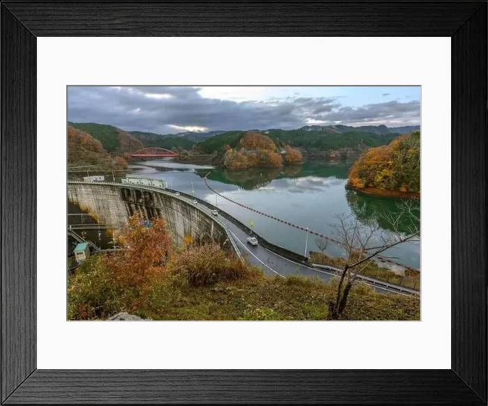 Framed Print : Panorama view at Shorenji Dam and Lake Shorenji in Mie Prefecture Framed Print : Panorama view at Shorenji Dam and Lake Shorenji in Mie Prefecture