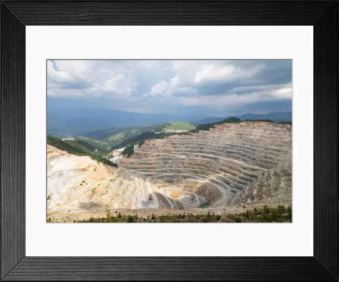Framed Print : Picture of copper minnie pit in Rosia Poieni, Romania Framed Print : Picture of copper minnie pit in Rosia Poieni, Romania
