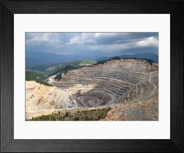 Framed Print : Picture of copper minnie pit in Rosia Poieni, Romania Framed Print : Picture of copper minnie pit in Rosia Poieni, Romania