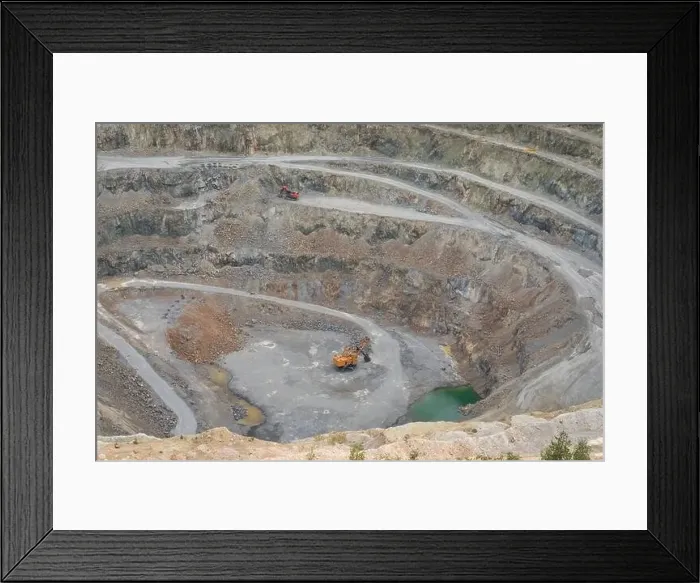 Framed Print : Picture of copper minnie pit in Rosia Poieni, Romania Framed Print : Picture of copper minnie pit in Rosia Poieni, Romania