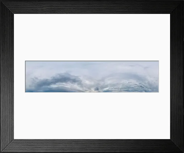 Framed Print : Sky panorama on overcast rainy day with Nimbostratus clouds in seamless spherical equirectangular format Framed Print : Sky panorama on overcast rainy day with Nimbostratus clouds in seamless spherical equirectangular format