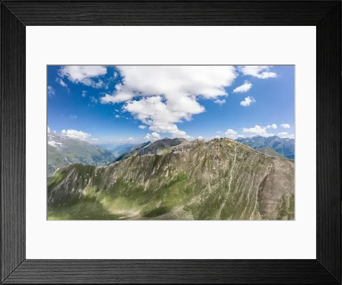 Framed Print : Aerial drone view of Edelweissspitze viewpoint on Grossglockner Taxenbacher Fusch High Alpine Road in Austria Framed Print : Aerial drone view of Edelweissspitze viewpoint on Grossglockner Taxenbacher Fusch High Alpine Road in Austria