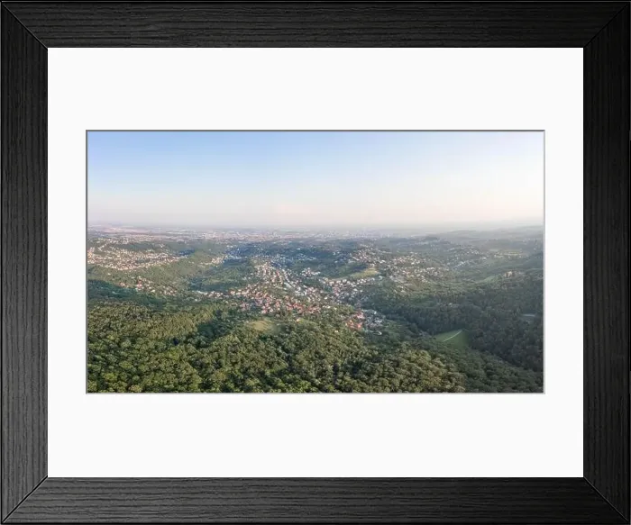 Framed Print : Aerial panoramic drone view of Zagreb upper town near Medvednica mountain Framed Print : Aerial panoramic drone view of Zagreb upper town near Medvednica mountain
