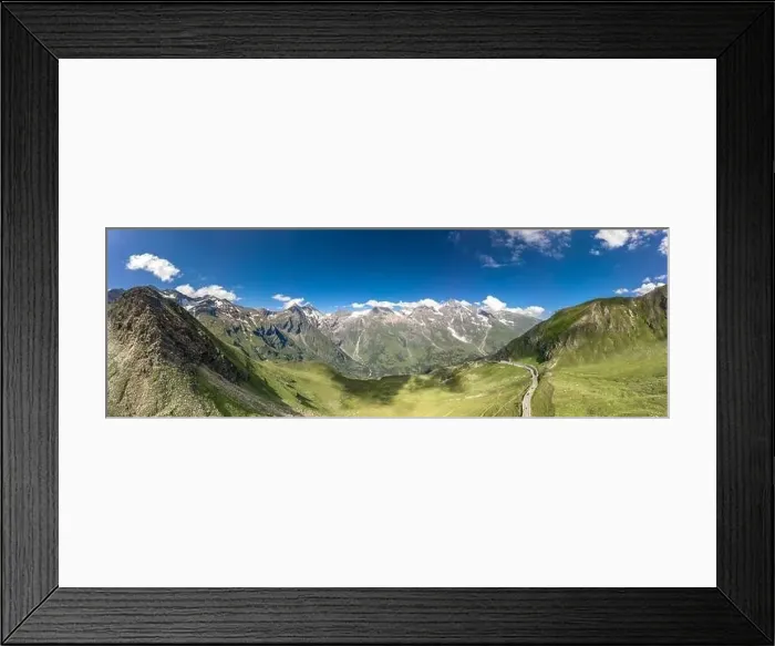 Framed Print : Panoramic aerial view of Grossglockner mountain along Taxenbacher Fusch high alpine road in Austria Tirol Framed Print : Panoramic aerial view of Grossglockner mountain along Taxenbacher Fusch high alpine road in Austria Tirol