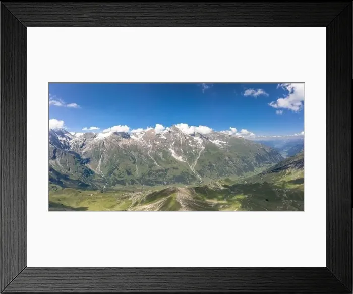 Framed Print : Aerial panoramic view of mountain range in Grossglockner in Austria Summer Framed Print : Aerial panoramic view of mountain range in Grossglockner in Austria Summer