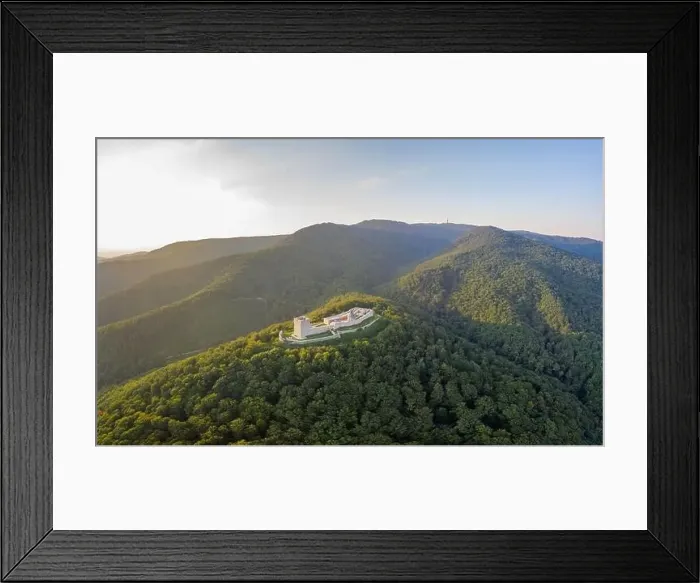 Framed Print : Aerial drone shot of Oltar Domovine ston fortress castle on top of Zagreb uptown hill Framed Print : Aerial drone shot of Oltar Domovine ston fortress castle on top of Zagreb uptown hill