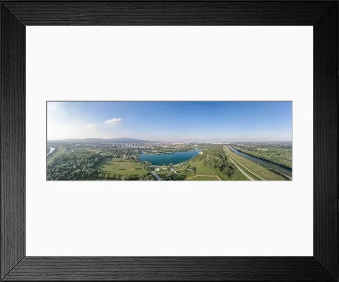 Framed Print : Aerial panoramic view of Jarun water park in southeast Zagreb Croatia Framed Print : Aerial panoramic view of Jarun water park in southeast Zagreb Croatia