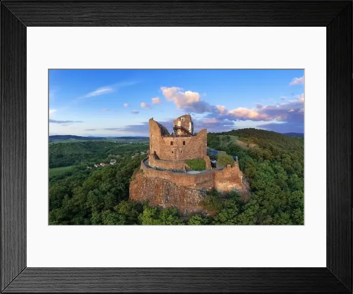 Framed Print : Holloko castle in Hungary. This historical medieval castle ruin is in the Cserhat hills Framed Print : Holloko castle in Hungary. This historical medieval castle ruin is in the Cserhat hills