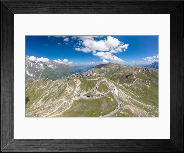 Framed Print : Grossglockner, Austria - Aug 8, 2020: Aerial drone shot of serpentine high alpine road up to Edelweissspitze Framed Print : Grossglockner, Austria - Aug 8, 2020: Aerial drone shot of serpentine high alpine road up to Edelweissspitze