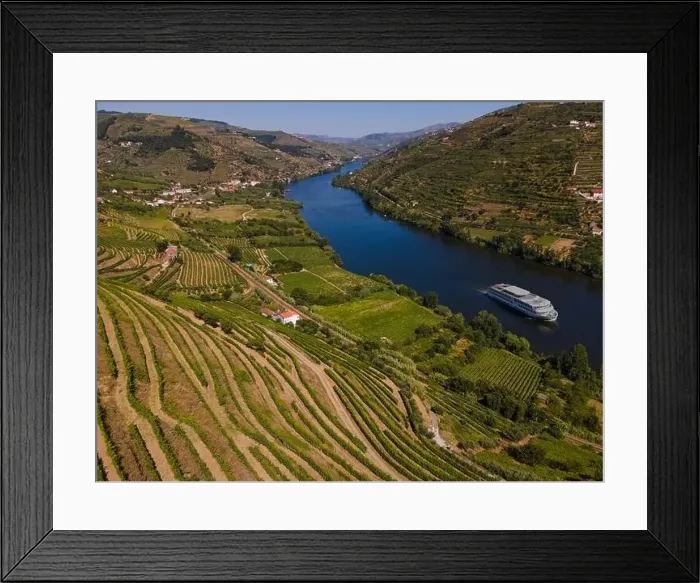 Framed Print : Douro Valley near Mesão Frio with a Turistic Boat Framed Print : Douro Valley near Mesão Frio with a Turistic Boat