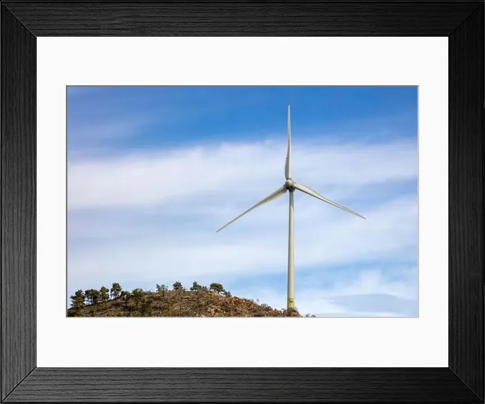Framed Print : Wind turbine on the rocky hill top Framed Print : Wind turbine on the rocky hill top