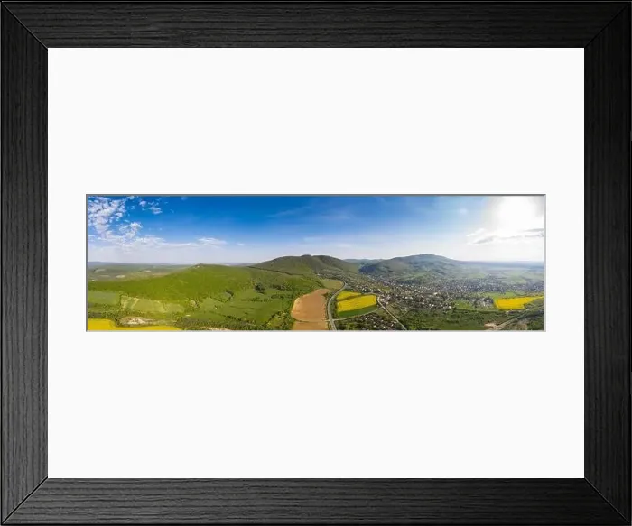 Framed Print : yellow canola field with Mecsek Hills Framed Print : yellow canola field with Mecsek Hills