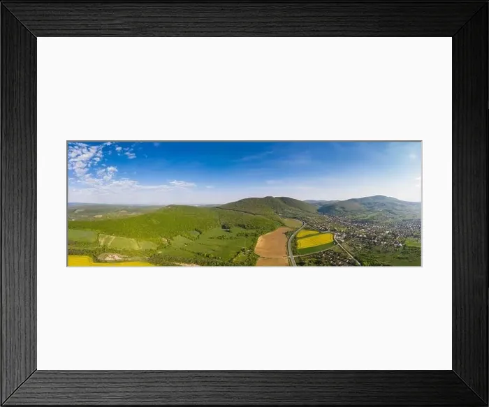 Framed Print : yellow canola field with Mecsek Hills Framed Print : yellow canola field with Mecsek Hills