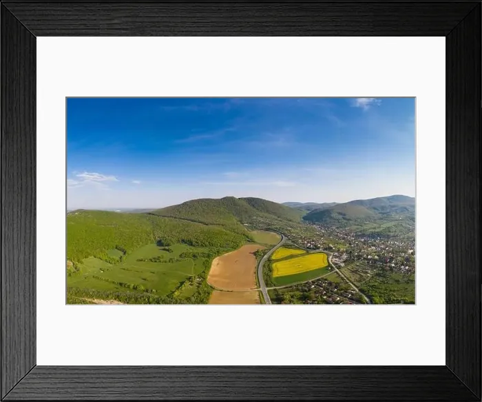 Framed Print : yellow canola field with Mecsek Hills Framed Print : yellow canola field with Mecsek Hills