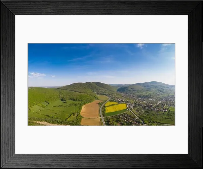 Framed Print : yellow canola field with Mecsek Hills Framed Print : yellow canola field with Mecsek Hills