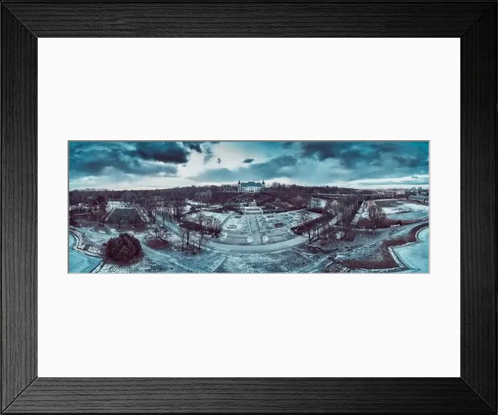 Framed Print : Beautiful panoramic aerial drone view on the Center of Contemporary Art in the Ujazdowski Castle along with a beautiful Framed Print : Beautiful panoramic aerial drone view on the Center of Contemporary Art in the Ujazdowski Castle along with a beautiful