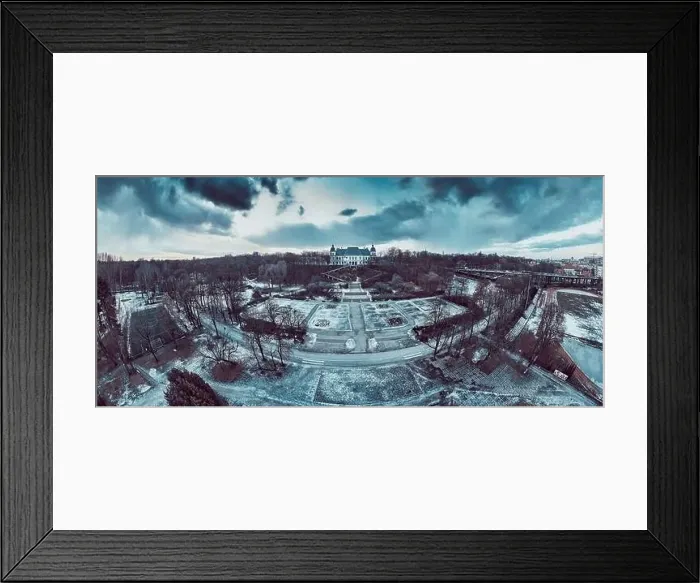 Framed Print : Beautiful panoramic aerial drone view on the Center of Contemporary Art in the Ujazdowski Castle along with a beautiful Framed Print : Beautiful panoramic aerial drone view on the Center of Contemporary Art in the Ujazdowski Castle along with a beautiful