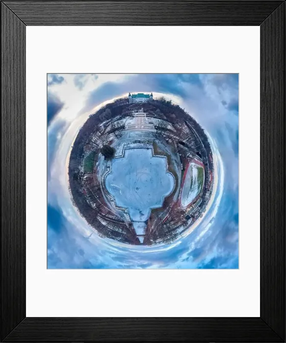 Framed Print : Beautiful panoramic aerial drone view on the Center of Contemporary Art in the Ujazdowski Castle along with a beautiful Framed Print : Beautiful panoramic aerial drone view on the Center of Contemporary Art in the Ujazdowski Castle along with a beautiful