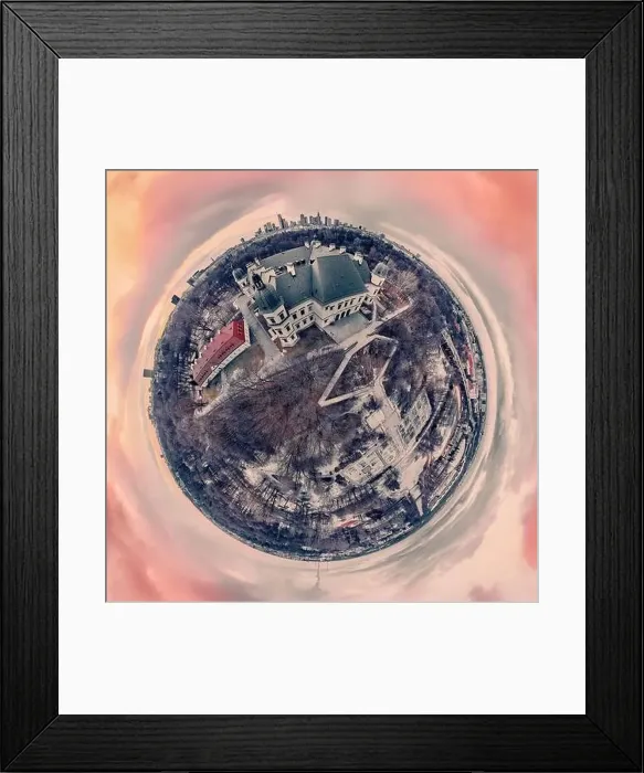 Framed Print : Beautiful panoramic aerial drone view on the Center of Contemporary Art in the Ujazdowski Castle along with a beautiful Framed Print : Beautiful panoramic aerial drone view on the Center of Contemporary Art in the Ujazdowski Castle along with a beautiful