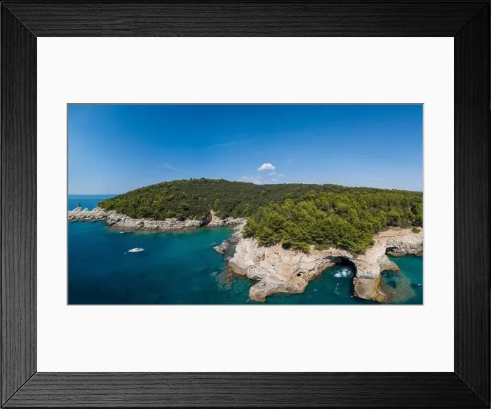 Framed Print : Aerial view of Rocky beach near Pula, Croatia Framed Print : Aerial view of Rocky beach near Pula, Croatia