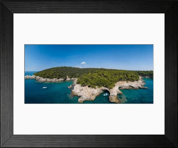 Framed Print : Aerial view of Rocky beach near Pula, Croatia Framed Print : Aerial view of Rocky beach near Pula, Croatia