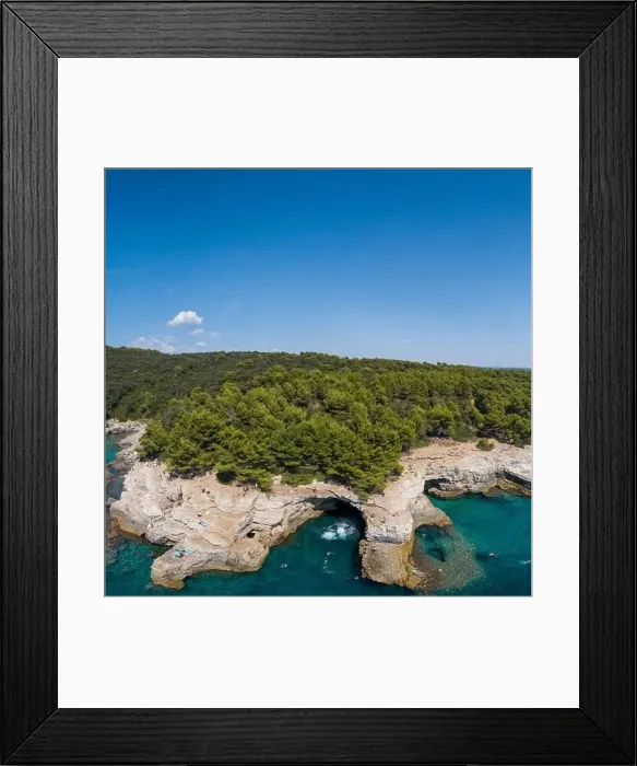 Framed Print : Aerial view of Rocky beach near Pula, Croatia Framed Print : Aerial view of Rocky beach near Pula, Croatia