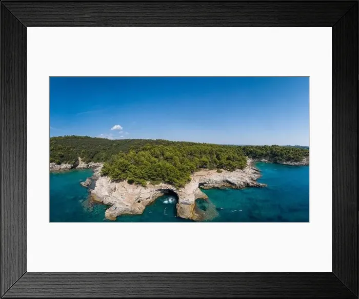 Framed Print : Aerial view of Rocky beach near Pula, Croatia Framed Print : Aerial view of Rocky beach near Pula, Croatia