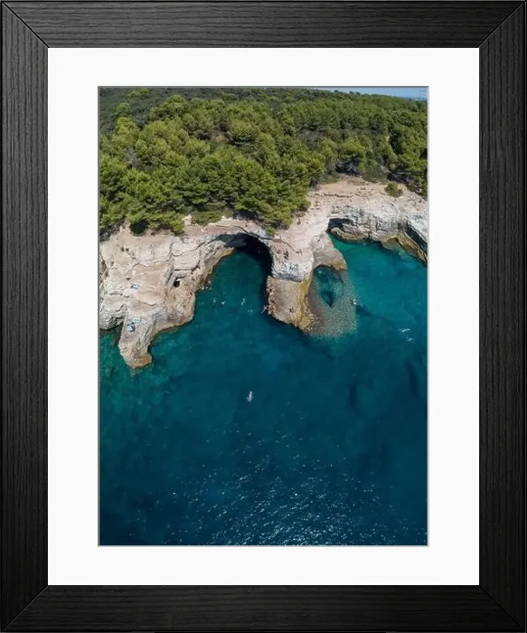 Framed Print : Aerial view of Rocky beach near Pula, Croatia Framed Print : Aerial view of Rocky beach near Pula, Croatia