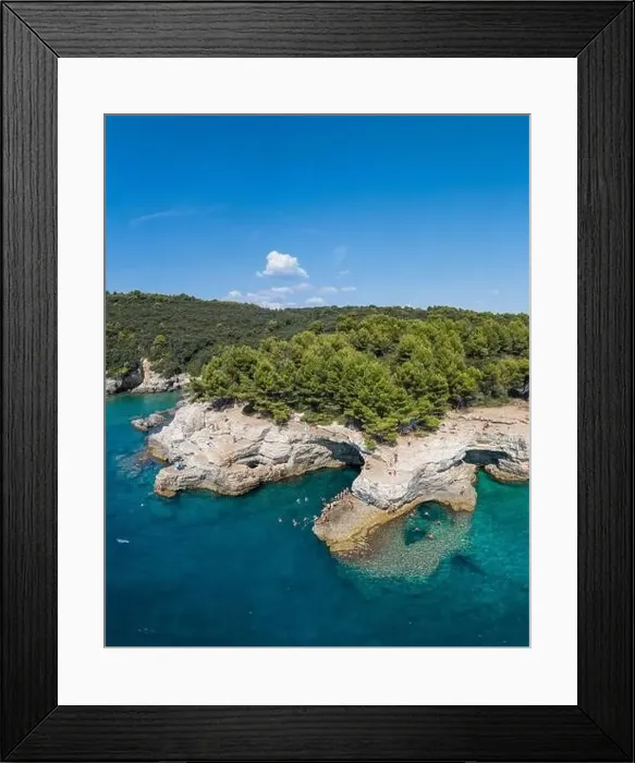 Framed Print : Aerial view of Rocky beach near Pula, Croatia Framed Print : Aerial view of Rocky beach near Pula, Croatia