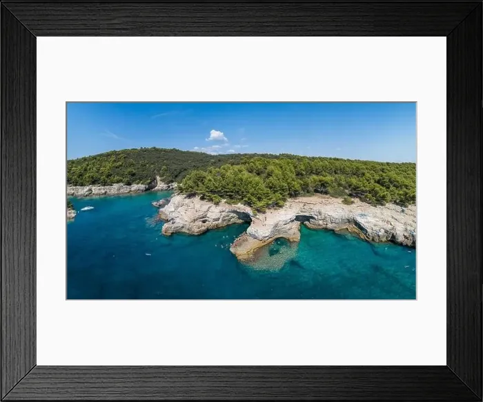 Framed Print : Aerial view of Rocky beach near Pula, Croatia Framed Print : Aerial view of Rocky beach near Pula, Croatia