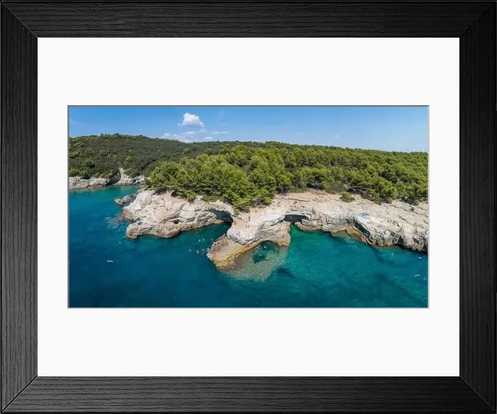 Framed Print : Aerial view of Rocky beach near Pula, Croatia Framed Print : Aerial view of Rocky beach near Pula, Croatia