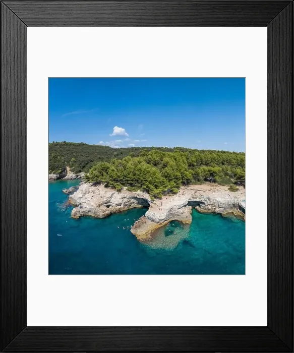 Framed Print : Aerial view of Rocky beach near Pula, Croatia Framed Print : Aerial view of Rocky beach near Pula, Croatia