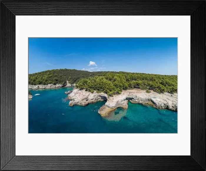 Framed Print : Aerial view of Rocky beach near Pula, Croatia Framed Print : Aerial view of Rocky beach near Pula, Croatia
