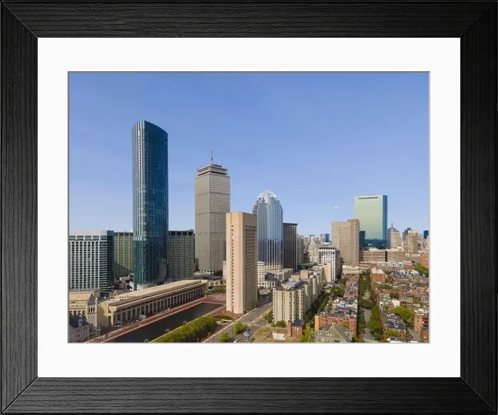 Framed Print : Boston Back Bay modern city skyline including John Hancock Tower Framed Print : Boston Back Bay modern city skyline including John Hancock Tower